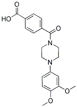 4-([4-(3,4-DIMETHOXYPHENYL)PIPERAZIN-1-YL]CARBONYL)BENZOIC ACID Struktur