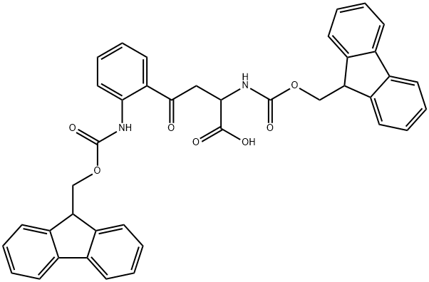 DI-FMOC-2-AMINO-3-(2-AMINOBENZOYL)PROPIONIC ACID Struktur