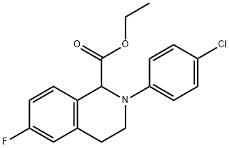 ETHYL 2-(4-CHLORO-PHENYL)-6-FLUORO-1,2,3,4-TETRAHYDRO-ISOQUINOLINE-1-CARBOXYLATE Struktur