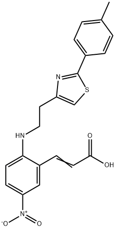 3-[2-((2-[2-(4-METHYLPHENYL)-1,3-THIAZOL-4-YL]ETHYL)AMINO)-5-NITROPHENYL]ACRYLIC ACID Struktur