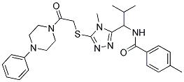 4-METHYL-N-(2-METHYL-1-(4-METHYL-5-(2-OXO-2-(4-PHENYLPIPERAZIN-1-YL)ETHYLTHIO)-4H-1,2,4-TRIAZOL-3-YL)PROPYL)BENZAMIDE Struktur