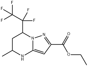 5-METHYL-7-PENTAFLUOROETHYL-4,5,6,7-TETRAHYDRO-PYRAZOLO[1,5-A]PYRIMIDINE-2-CARBOXYLIC ACID ETHYL ESTER Struktur