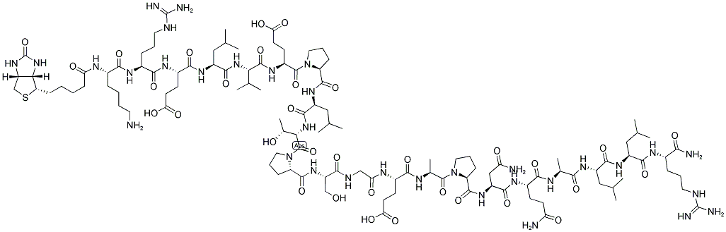 BIOTIN-KRELVEPLTPSGEAPNQALLR-NH2 Struktur