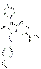 N-ETHYL-2-[3-(4-METHOXYPHENETHYL)-1-(4-METHYLPHENYL)-2,5-DIOXO-4-IMIDAZOLIDINYL]ACETAMIDE Struktur