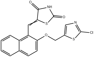 5-((2-[(2-CHLORO-1,3-THIAZOL-5-YL)METHOXY]-1-NAPHTHYL)METHYLENE)-1,3-THIAZOLANE-2,4-DIONE Struktur