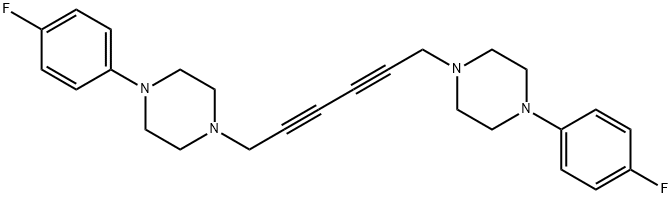 1-(4-FLUOROPHENYL)-4-(6-[4-(4-FLUOROPHENYL)PIPERAZINO]-2,4-HEXADIYNYL)PIPERAZINE Struktur