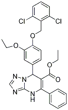 ETHYL 7-(4-(2,6-DICHLOROBENZYLOXY)-3-ETHOXYPHENYL)-5-PHENYL-4,7-DIHYDRO-[1,2,4]TRIAZOLO[1,5-A]PYRIMIDINE-6-CARBOXYLATE Struktur