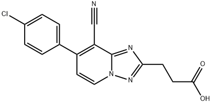 3-[7-(4-CHLOROPHENYL)-8-CYANO[1,2,4]TRIAZOLO[1,5-A]PYRIDIN-2-YL]PROPANOIC ACID Struktur