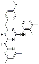 (E)-1-(2,3-DIMETHYLPHENYL)-3-((4,6-DIMETHYLPYRIMIDIN-2-YLAMINO)(4-METHOXYPHENETHYLAMINO)METHYLENE)THIOUREA Struktur