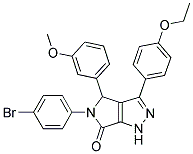 5-(4-BROMOPHENYL)-3-(4-ETHOXYPHENYL)-4-(3-METHOXYPHENYL)-4,5-DIHYDROPYRROLO[3,4-C]PYRAZOL-6(1H)-ONE Struktur