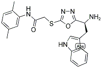 2-(5-[1-AMINO-2-(1H-INDOL-3-YL)-ETHYL]-[1,3,4]OXADIAZOL-2-YLSULFANYL)-N-(2,5-DIMETHYL-PHENYL)-ACETAMIDE Struktur