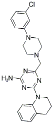 4-((4-(3-CHLOROPHENYL)PIPERAZIN-1-YL)METHYL)-6-(3,4-DIHYDROQUINOLIN-1(2H)-YL)-1,3,5-TRIAZIN-2-AMINE Struktur