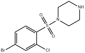 1-[(4-BROMO-2-CHLOROPHENYL)SULFONYL]PIPERAZINE Struktur