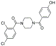 4-([4-(2,4-DICHLOROBENZOYL)PIPERAZIN-1-YL]CARBONYL)PHENOL Struktur