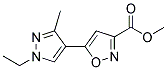 5-(1-ETHYL-3-METHYL-1 H-PYRAZOL-4-YL)-ISOXAZOLE-3-CARBOXYLIC ACID METHYL ESTER Struktur