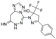 1-(8-IMINO-8,9-DIHYDRO-7H-[1,2,4]TRIAZOLO[1,5-D][1,2,4]TRIAZEPIN-5-YL)-3-(4-METHYLPHENYL)-5-(TRIFLUOROMETHYL)-4,5-DIHYDRO-1H-PYRAZOL-5-OL Struktur