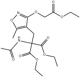 ETHYL 2-ACETAMIDO-2-ETHOXYCARBONYL-3-[3-(ETHOXYCARBONYLMETHOXY)-5-METHYLISOXAZOL-4-YL]PROPANOATE Struktur