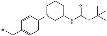 1-(4-HYDROXYMETHYL-PHENYL)-PIPERIDIN-3-CARBAMIC ACID TERT-BUTYL ESTER Struktur