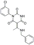 (5E)-5-[1-(BENZYLAMINO)ETHYLIDENE]-1-(3-CHLOROPHENYL)PYRIMIDINE-2,4,6(1H,3H,5H)-TRIONE