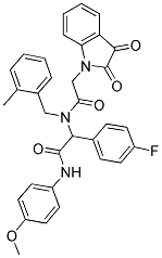 2-(2,3-DIOXOINDOLIN-1-YL)-N-(1-(4-FLUOROPHENYL)-2-(4-METHOXYPHENYLAMINO)-2-OXOETHYL)-N-(2-METHYLBENZYL)ACETAMIDE Struktur