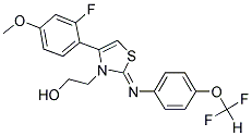 2-[(2Z)-2-{[4-(DIFLUOROMETHOXY)PHENYL]IMINO}-4-(2-FLUORO-4-METHOXYPHENYL)-1,3-THIAZOL-3(2H)-YL]ETHANOL Struktur