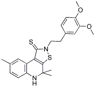 2-(3,4-DIMETHOXYPHENETHYL)-4,4,8-TRIMETHYL-4,5-DIHYDROISOTHIAZOLO[5,4-C]QUINOLINE-1(2H)-THIONE Struktur