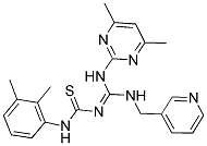 (Z)-1-(2,3-DIMETHYLPHENYL)-3-((4,6-DIMETHYLPYRIMIDIN-2-YLAMINO)(PYRIDIN-3-YLMETHYLAMINO)METHYLENE)THIOUREA Struktur