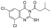 6,8-DICHLORO-2-MERCAPTO-3-(3-METHYLBUTANOYL)QUINAZOLIN-4(3H)-ONE Struktur