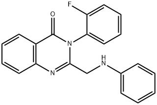 3-(2-FLUORO-PHENYL)-2-PHENYLAMINOMETHYL-3H-QUINAZOLIN-4-ONE Struktur