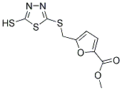 METHYL 5-[[(5-MERCAPTO-1,3,4-THIADIAZOL-2-YL)THIO]METHYL]-2-FUROATE Struktur