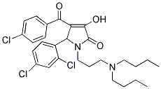 4-(4-CHLOROBENZOYL)-1-(3-(DIBUTYLAMINO)PROPYL)-5-(2,4-DICHLOROPHENYL)-3-HYDROXY-1H-PYRROL-2(5H)-ONE Struktur