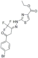 ETHYL 2-{(2Z)-2-[3-(4-BROMOPHENYL)-3-OXO-1-(TRIFLUOROMETHYL)PROPYLIDENE]HYDRAZINO}-1,3-THIAZOLE-4-CARBOXYLATE Struktur