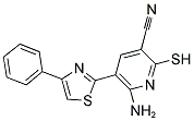 6-AMINO-2-MERCAPTO-5-(4-PHENYL-1,3-THIAZOL-2-YL)NICOTINONITRILE Struktur