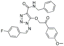 (Z)-N-BENZYL-1-(4-FLUOROBENZYLIDENEAMINO)-5-(2-(4-METHOXYPHENYL)-2-OXOETHOXY)-1H-1,2,3-TRIAZOLE-4-CARBOXAMIDE Struktur