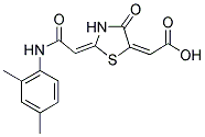 (2E)-((2E)-2-{2-[(2,4-DIMETHYLPHENYL)AMINO]-2-OXOETHYLIDENE}-4-OXO-1,3-THIAZOLIDIN-5-YLIDENE)ACETIC ACID Struktur