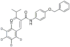 N-4-BENZYLOXYPHENYL A-BENZILIDENE-D5 ISOBUTYRYLACETAMIDE Struktur