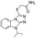 2-(9-ISOPROPYL-9H-BENZO[4,5]IMIDAZO[2,1-C][1,2,4]TRIAZOL-3-YLSULFANYL)-ACETAMIDE Struktur