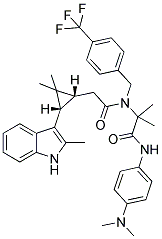 2-(2-((1R,3S)-2,2-DIMETHYL-3-(2-METHYL-1H-INDOL-3-YL)CYCLOPROPYL)-N-(4-(TRIFLUOROMETHYL)BENZYL)ACETAMIDO)-N-(4-(DIMETHYLAMINO)PHENYL)-2-METHYLPROPANAMIDE Struktur