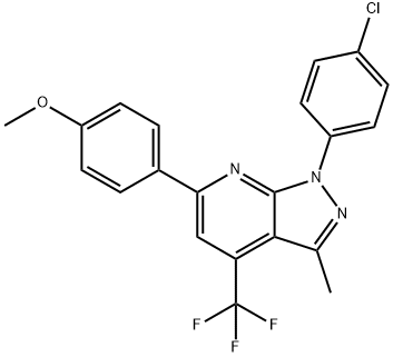 1-(4-CHLOROPHENYL)-6-(4-METHOXYPHENYL)-3-METHYL-4-(TRIFLUOROMETHYL)-1H-PYRAZOLO[3,4-B]PYRIDINE Struktur