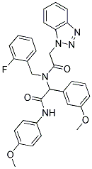 2-(2-(1H-BENZO[D][1,2,3]TRIAZOL-1-YL)-N-(2-FLUOROBENZYL)ACETAMIDO)-2-(3-METHOXYPHENYL)-N-(4-METHOXYPHENYL)ACETAMIDE Struktur