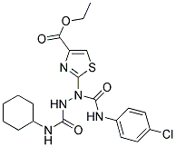 ETHYL 2-{1-[(4-CHLOROANILINO)CARBONYL]-2-[(CYCLOHEXYLAMINO)CARBONYL]HYDRAZINO}-1,3-THIAZOLE-4-CARBOXYLATE Struktur