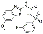 N-{[(6-ETHOXY-1,3-BENZOTHIAZOL-2-YL)AMINO]CARBONYL}-3-FLUOROBENZENESULFONAMIDE Struktur