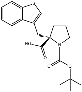 BOC-(S)-ALPHA-(3-BENZOTHIOPHENYLMETHYL)-PROLINE Struktur