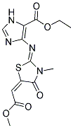 ETHYL 4-{[(2Z,5E)-5-(2-METHOXY-2-OXOETHYLIDENE)-3-METHYL-4-OXO-1,3-THIAZOLIDIN-2-YLIDENE]AMINO}-1H-IMIDAZOLE-5-CARBOXYLATE Struktur