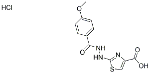 2-[2-(4-METHOXYBENZOYL)HYDRAZINO]-1,3-THIAZOLE-4-CARBOXYLIC ACID HYDROCHLORIDE Struktur