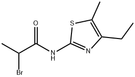 2-BROMO-N-(4-ETHYL-5-METHYL-THIAZOL-2-YL)-PROPIONAMIDE Struktur