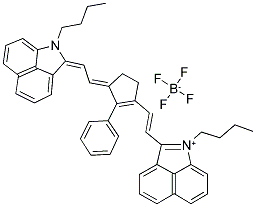 1-BUTYL-2-[(E)-2-[3-[(E)-2-[1-BUTYLBENZO[CD]INDOL-2(1H)-YLIDENE]ETHYLIDENE]-2-PHENYL-1-CYCLOPENTEN-1-YL]ETHENYL]BENZO[CD]INDOLIUM TETRAFLUOROBORATE Struktur