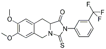 7,8-DIMETHOXY-3-THIOXO-2-[3-(TRIFLUOROMETHYL)PHENYL]-2,3,10,10A-TETRAHYDROIMIDAZO[1,5-B]ISOQUINOLIN-1(5H)-ONE Struktur