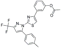 3-{2-[5-(4-METHYLPHENYL)-3-(TRIFLUOROMETHYL)-1H-PYRAZOL-1-YL]-1,3-THIAZOL-4-YL}PHENYL ACETATE Struktur