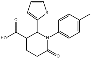 1-(4-METHYLPHENYL)-6-OXO-2-THIEN-2-YLPIPERIDINE-3-CARBOXYLIC ACID Struktur